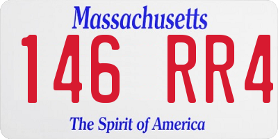 MA license plate 146RR4