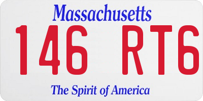 MA license plate 146RT6