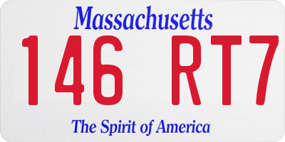 MA license plate 146RT7