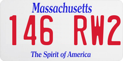 MA license plate 146RW2