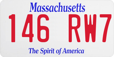 MA license plate 146RW7