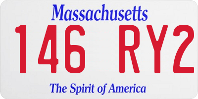 MA license plate 146RY2