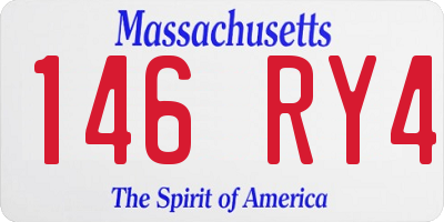 MA license plate 146RY4
