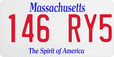 MA license plate 146RY5