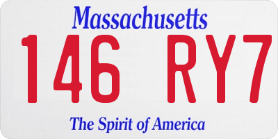 MA license plate 146RY7