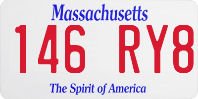 MA license plate 146RY8