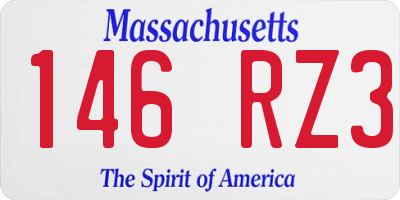 MA license plate 146RZ3