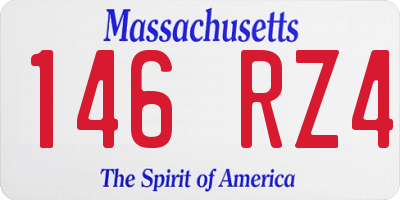 MA license plate 146RZ4