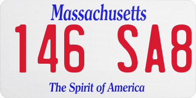 MA license plate 146SA8