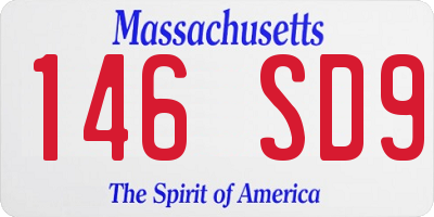 MA license plate 146SD9