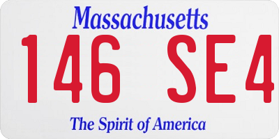 MA license plate 146SE4