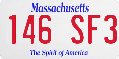 MA license plate 146SF3