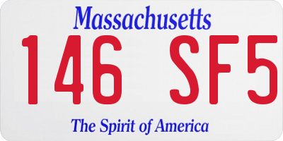 MA license plate 146SF5