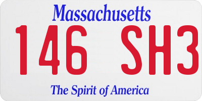 MA license plate 146SH3