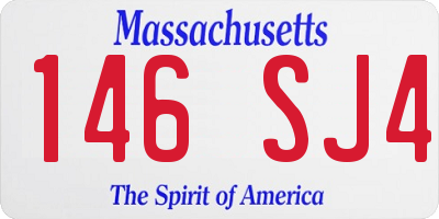 MA license plate 146SJ4