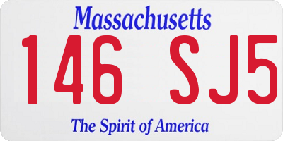 MA license plate 146SJ5
