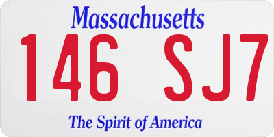 MA license plate 146SJ7