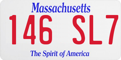MA license plate 146SL7