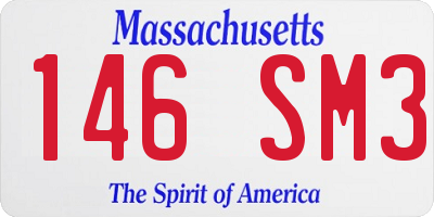 MA license plate 146SM3