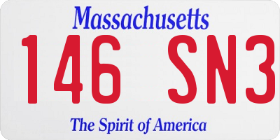 MA license plate 146SN3