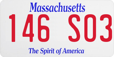 MA license plate 146SO3
