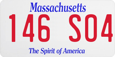MA license plate 146SO4
