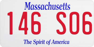 MA license plate 146SO6