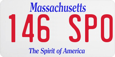 MA license plate 146SP0