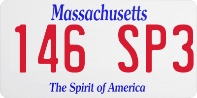 MA license plate 146SP3