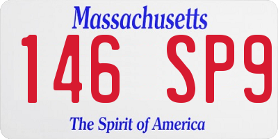 MA license plate 146SP9