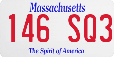 MA license plate 146SQ3