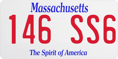 MA license plate 146SS6