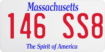 MA license plate 146SS8