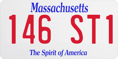 MA license plate 146ST1