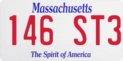 MA license plate 146ST3