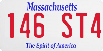 MA license plate 146ST4