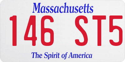 MA license plate 146ST5