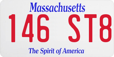 MA license plate 146ST8