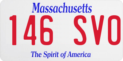 MA license plate 146SV0