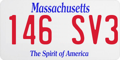MA license plate 146SV3