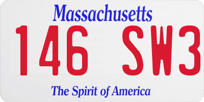 MA license plate 146SW3