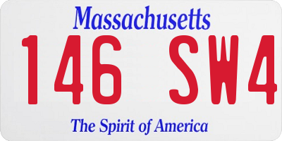 MA license plate 146SW4