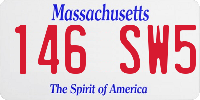 MA license plate 146SW5