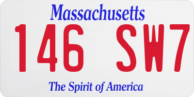 MA license plate 146SW7