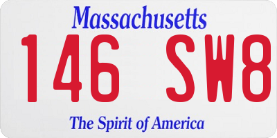MA license plate 146SW8