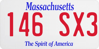 MA license plate 146SX3