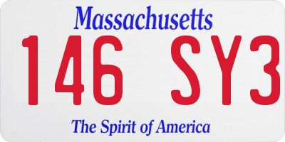 MA license plate 146SY3