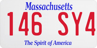 MA license plate 146SY4