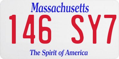 MA license plate 146SY7