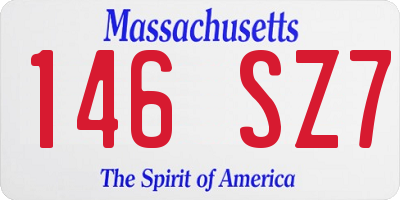 MA license plate 146SZ7